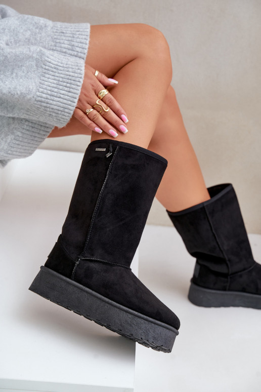 High Snow Boots On Platform Big Star OO274895 Black High Snow Boots On Platform Big Star OO274895 Black