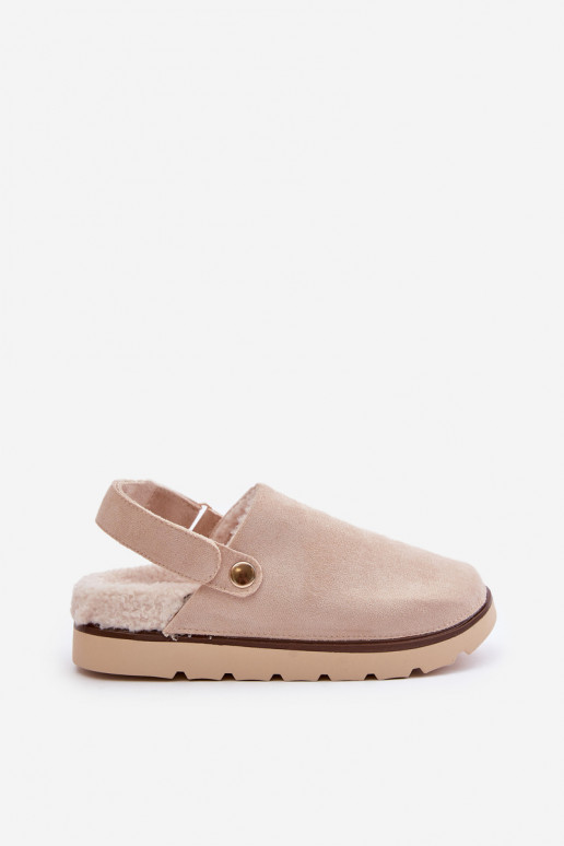 Women's Slippers On Thick Sole With Fur And Buckle Black Linneola