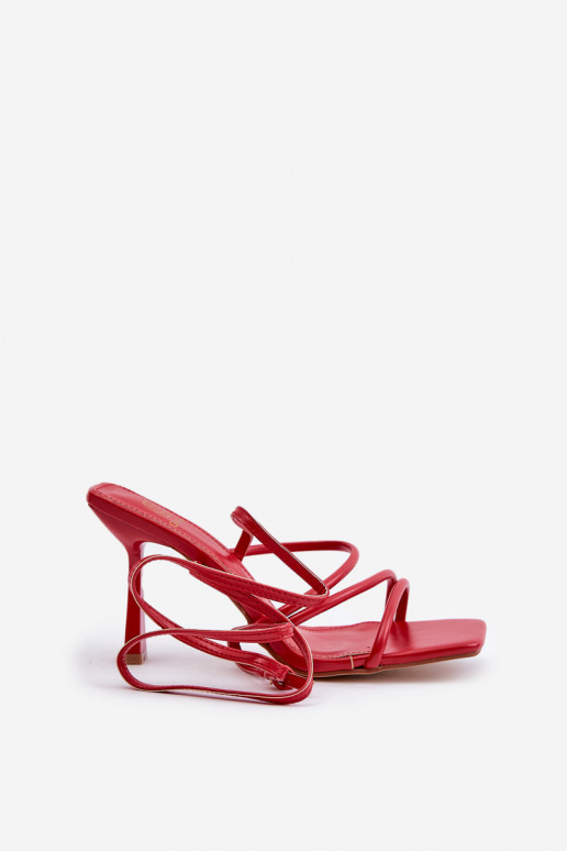Stylish High Heels With Straps Red Saredi Stylish High Heels With Straps Red Saredi