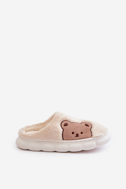 Furry Women's Slippers Bears Light Beige Firedi Furry Women's Slippers Bears Light Beige Firedi