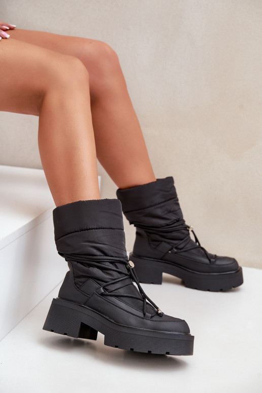 Women's Snow Boots On Platform And Flat Heel Black Seandriel Women's Snow Boots On Platform And Flat Heel Black Seandriel
