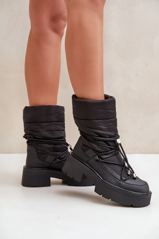 Women's Snow Boots On Platform And Flat Heel Black Seandriel Women's Snow Boots On Platform And Flat Heel Black Seandriel