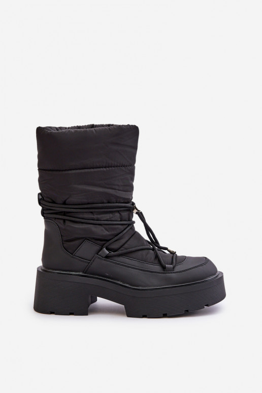 Women's Snow Boots On Platform And Flat Heel Black Seandriel Women's Snow Boots On Platform And Flat Heel Black Seandriel