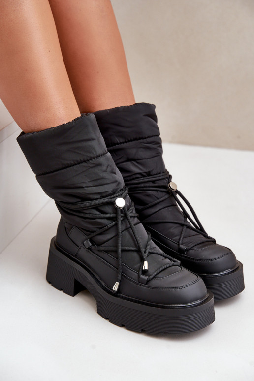 Women's Snow Boots On Platform And Flat Heel Black Seandriel Women's Snow Boots On Platform And Flat Heel Black Seandriel