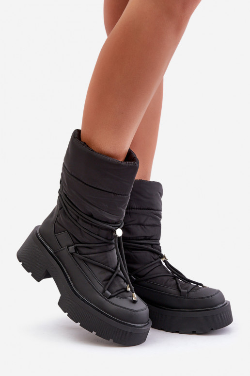 Women's Snow Boots On Platform And Flat Heel Black Seandriel Women's Snow Boots On Platform And Flat Heel Black Seandriel