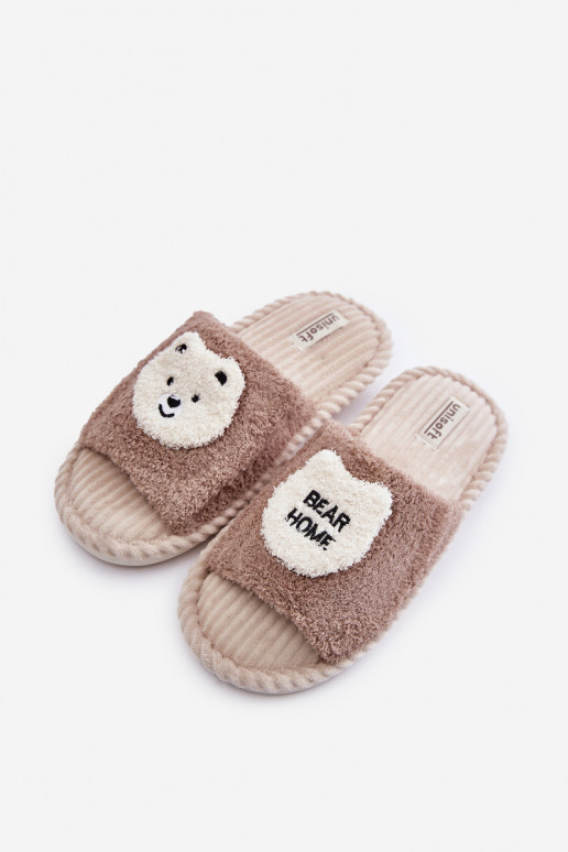 Women's slippers with teddy bear in brown Lavetire Women's slippers with teddy bear in brown Lavetire