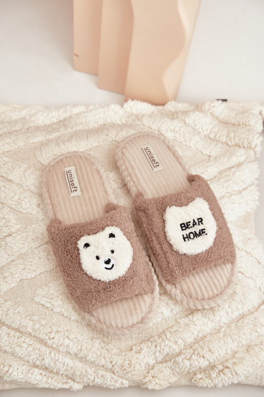 Women's slippers with teddy bear in brown Lavetire Women's slippers with teddy bear in brown Lavetire