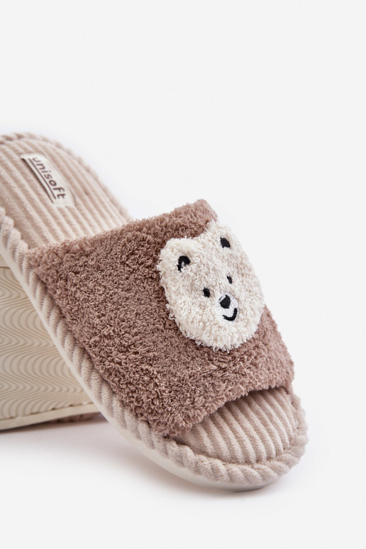 Women's slippers with teddy bear in brown Lavetire Women's slippers with teddy bear in brown Lavetire