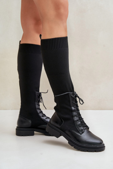Slip-On Boots With Sock Shaft Black Iranel 2