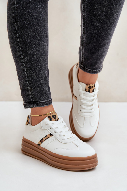 Comfortable Women's Sport Shoes On The Platform White Devan Comfortable Women's Sport Shoes On The Platform White Devan