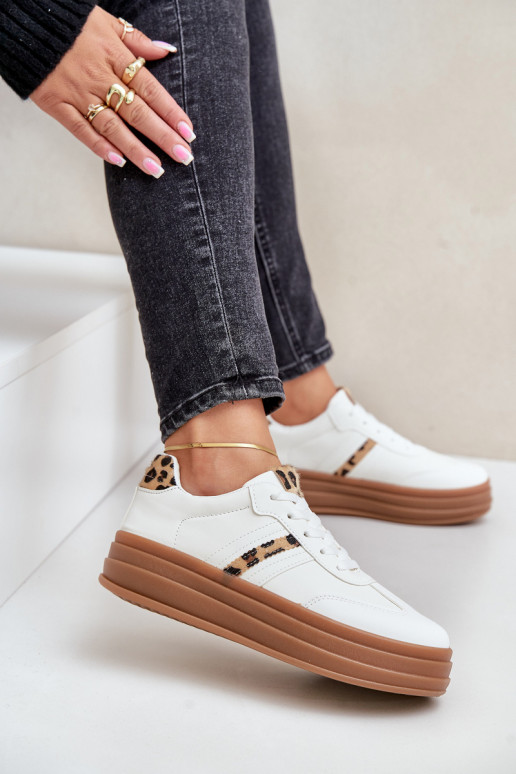 Comfortable Women's Sport Shoes On The Platform White Devan Comfortable Women's Sport Shoes On The Platform White Devan