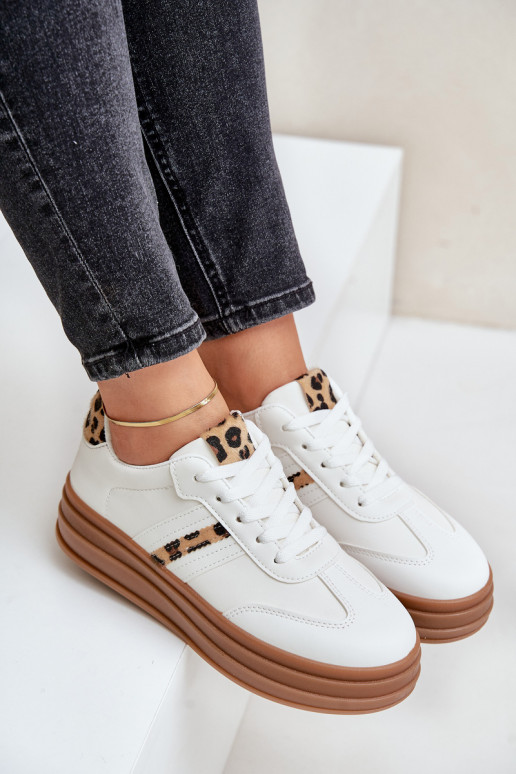 Comfortable Women's Sport Shoes On The Platform White Devan Comfortable Women's Sport Shoes On The Platform White Devan