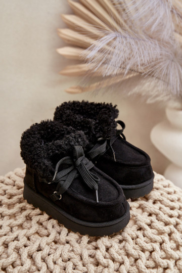 Snow Boots Kids Insulated with Fur Black Adelane 2