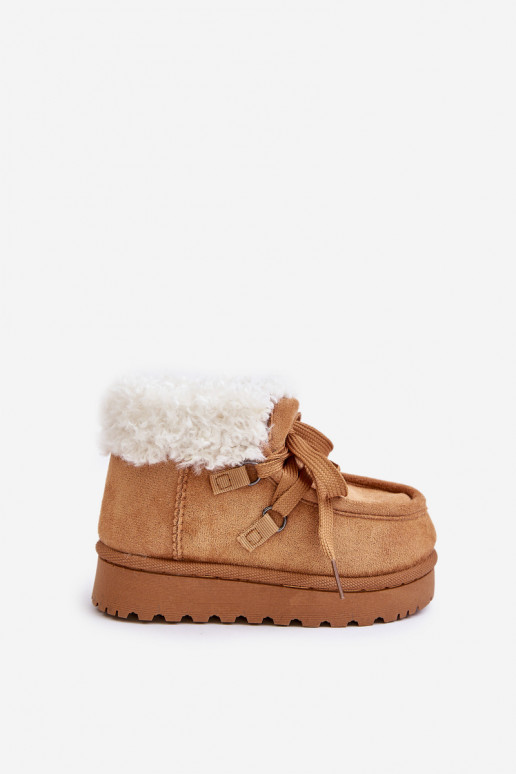 Snow Boots Kids Insulated With Fur Camel Adelane
