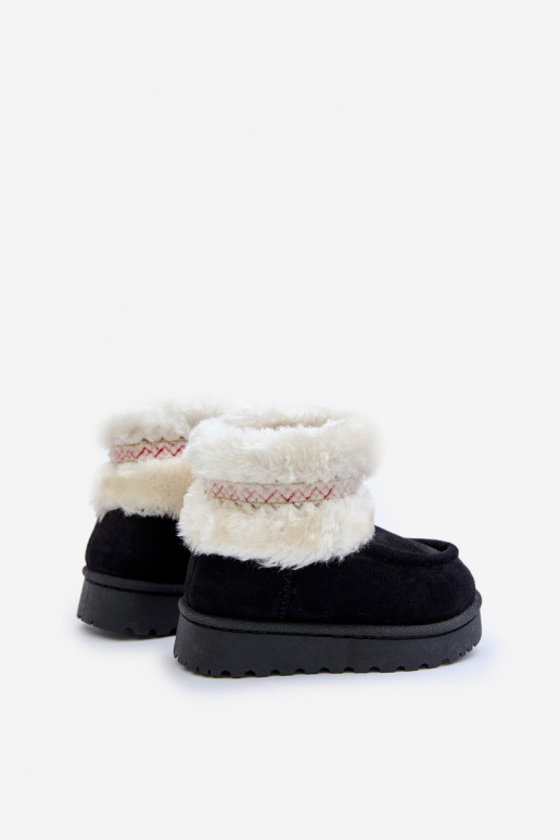 Snow Boots Children's Boots With Fur And Pattern Black Melefia