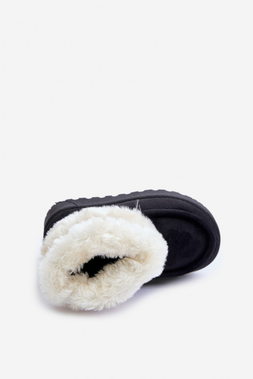 Snow Boots Children's Boots With Fur And Pattern Black Melefia