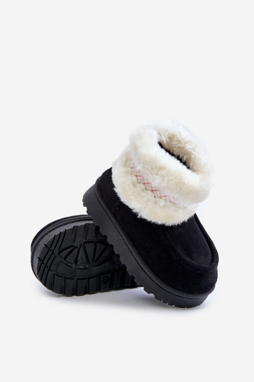 Snow Boots Children's Boots With Fur And Pattern Black Melefia