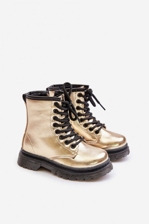 Insulated Girls Patent Boots With Zipper Gold Novita Insulated Girls Patent Boots With Zipper Gold Novita