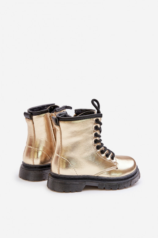 Insulated Girls Patent Boots With Zipper Gold Novita Insulated Girls Patent Boots With Zipper Gold Novita