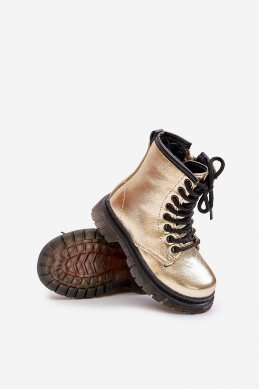 Insulated Girls Patent Boots With Zipper Gold Novita Insulated Girls Patent Boots With Zipper Gold Novita
