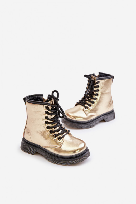 Insulated Girls Patent Boots With Zipper Gold Novita Insulated Girls Patent Boots With Zipper Gold Novita