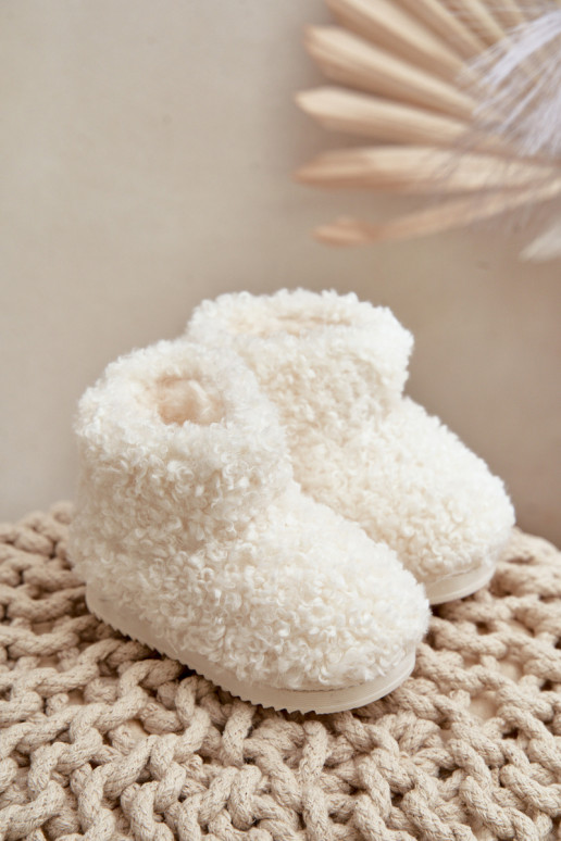 Children's Snow Boots With Fur Lamb Type Light Beige Mevael