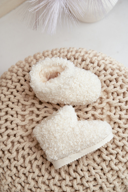 Children's Snow Boots With Fur Lamb Type Light Beige Mevael