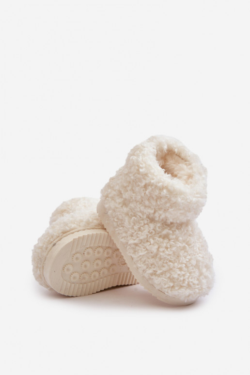 Children's Snow Boots With Fur Lamb Type Light Beige Mevael