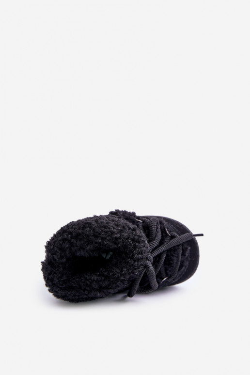 Warm Children's Lace-up Snow Boots Black Asija Warm Children's Lace-up Snow Boots Black Asija