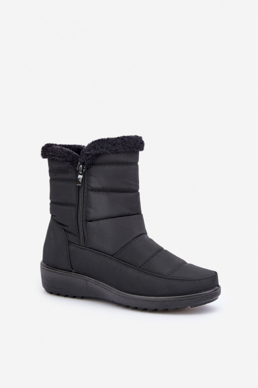 Women's Snow Boots With Zipper And Fur Black Fiorittia Women's Snow Boots With Zipper And Fur Black Fiorittia