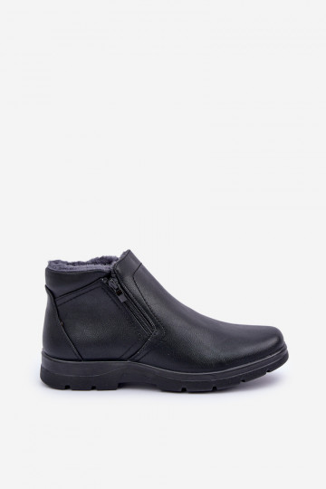 Warm Men's Boots Made Of Eco Leather Black Daniello 2