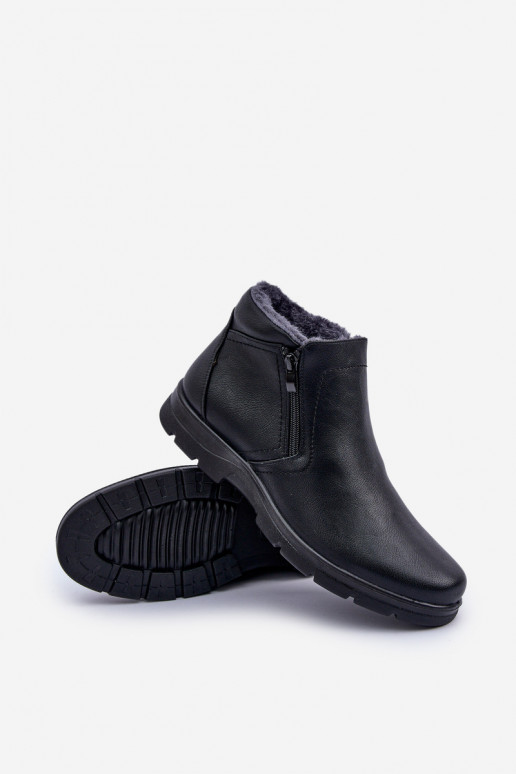 Warm Men's Boots Made Of Eco Leather Black Daniello Warm Men's Boots Made Of Eco Leather Black Daniello
