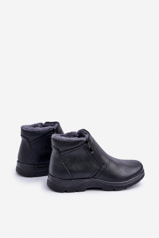 Warm Men's Boots Made Of Eco Leather Black Daniello Warm Men's Boots Made Of Eco Leather Black Daniello