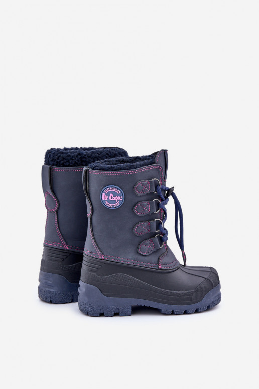 High Warm Children's Snow Boots With Drawstring Navy Lee Cooper LCJ-24-44-2843K