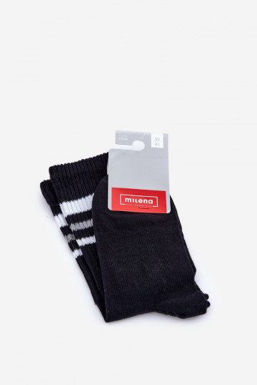 Women's Socks with Decorative Embossing Black 2