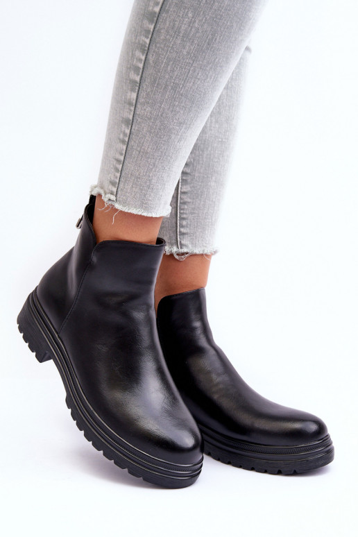 Leather Low-Top Boots Black Foteini Leather Low-Top Boots Black Foteini