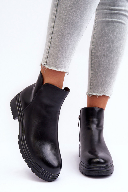 Leather Low-Top Boots Black Foteini Leather Low-Top Boots Black Foteini