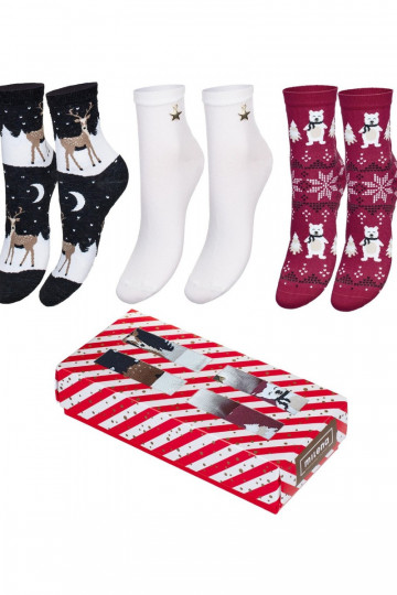 Christmas Set Women's Socks 3-Pack Pattern 1 2