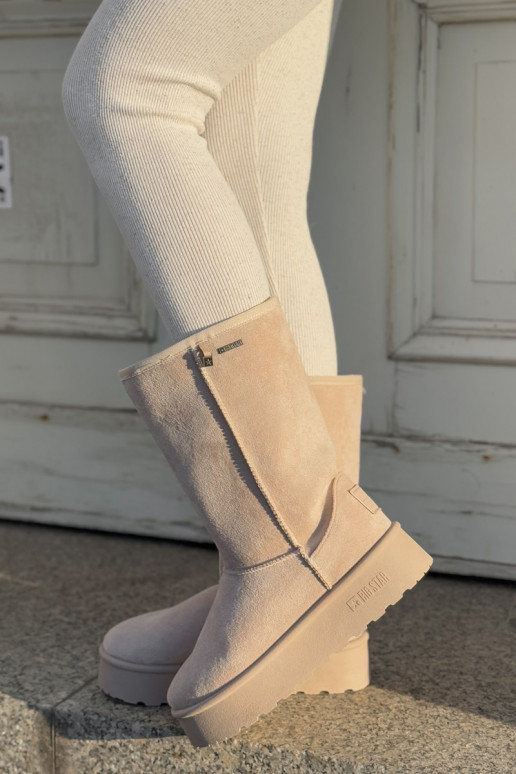 High Snow Boots On Platform Big Star OO274894 Light Beige High Snow Boots On Platform Big Star OO274894 Light Beige