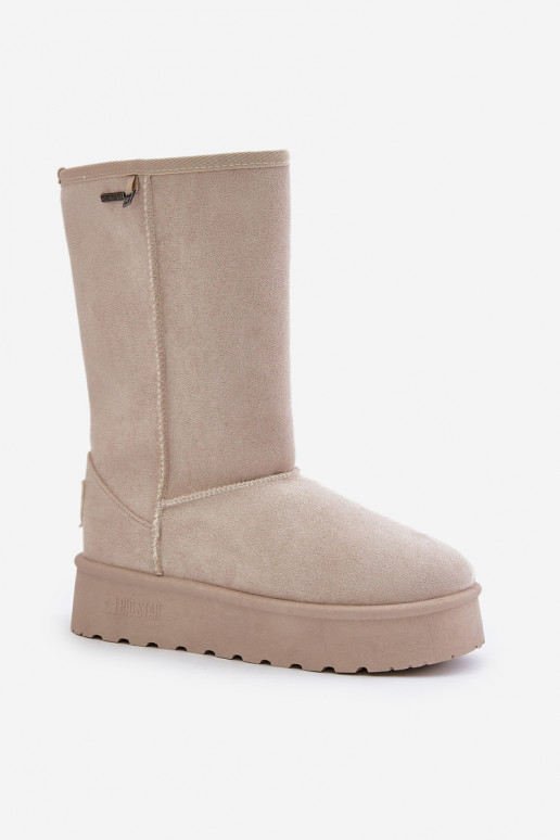 High Snow Boots On Platform Big Star OO274894 Light Beige High Snow Boots On Platform Big Star OO274894 Light Beige