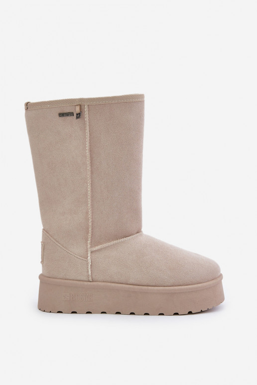 High Snow Boots On Platform Big Star OO274894 Light Beige High Snow Boots On Platform Big Star OO274894 Light Beige