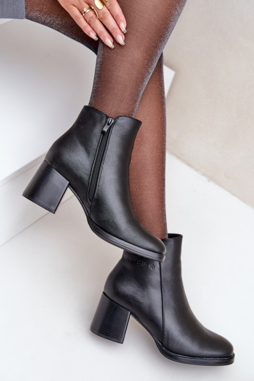 Insulated ankle boots with heel black Feliveth