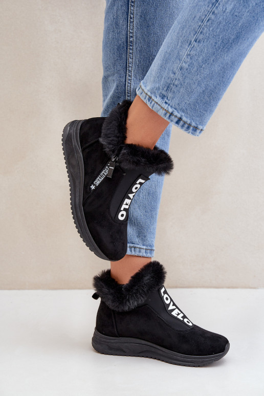 Sneakers Ankle Boots Women With Fur Black Zeriana Sneakers Ankle Boots Women With Fur Black Zeriana