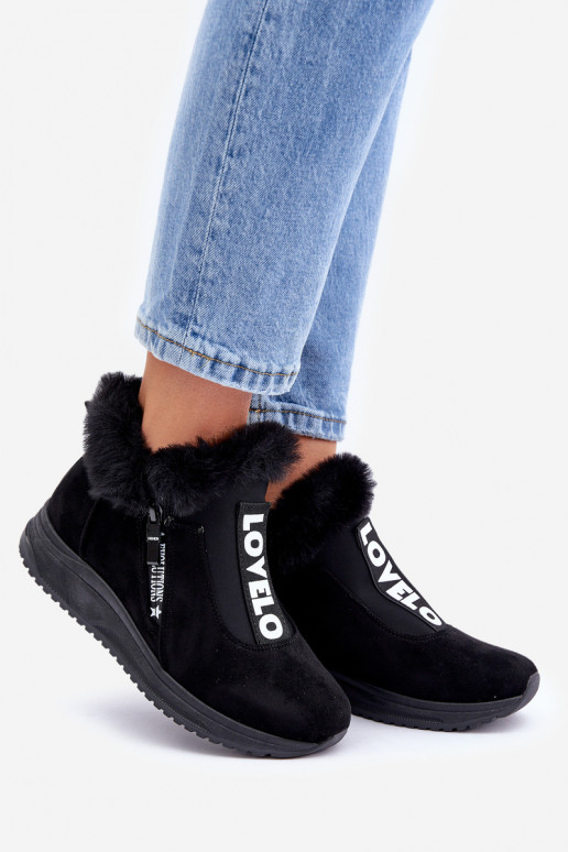 Sneakers Ankle Boots Women With Fur Black Zeriana Sneakers Ankle Boots Women With Fur Black Zeriana