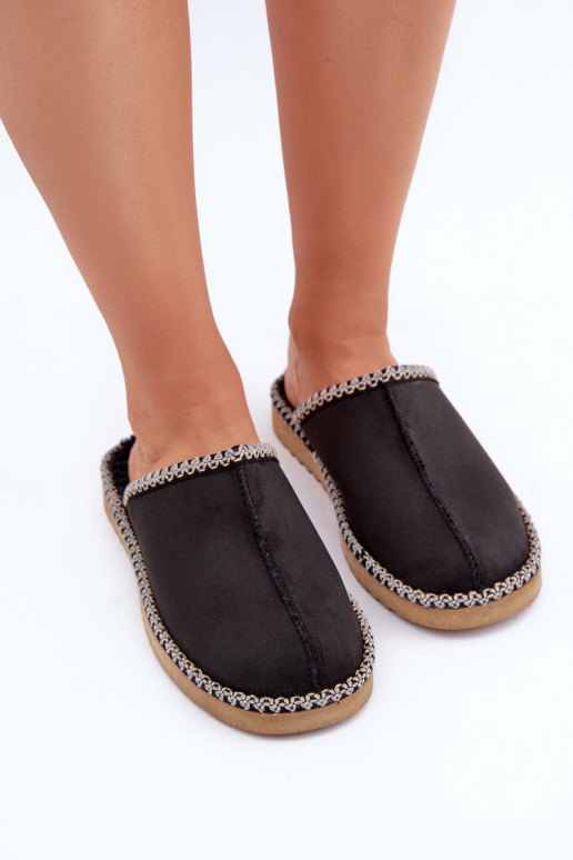 Home Footwear Slippers With Embroidery Women's Inblu Black EY000028 Home Footwear Slippers With Embroidery Women's Inblu Black EY000028