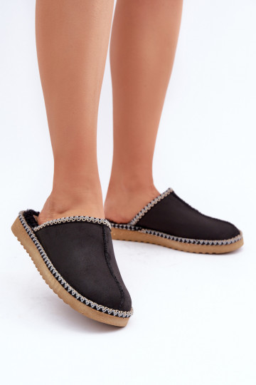 Home Footwear Slippers With Embroidery Women's Inblu Black EY000028 2