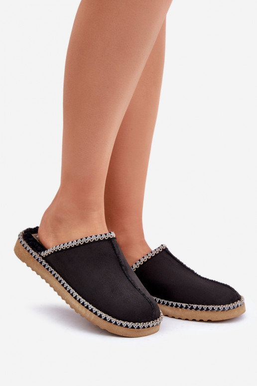 Home Footwear Slippers With Embroidery Women's Inblu Black EY000028 Home Footwear Slippers With Embroidery Women's Inblu Black EY000028