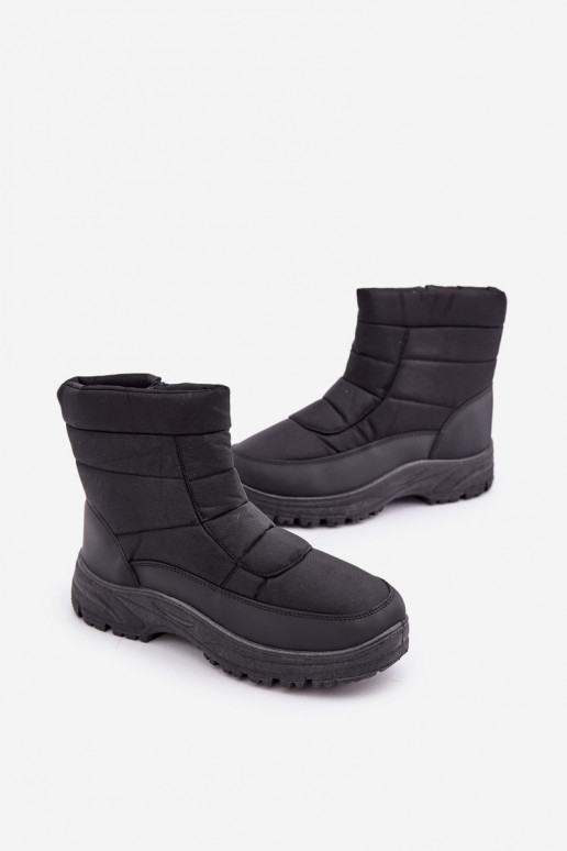 Men's Snow Boots With Zip Insulated With Fur Black Linnora Men's Snow Boots With Zip Insulated With Fur Black Linnora