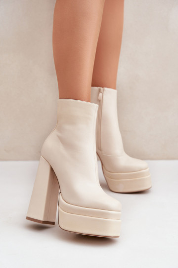 Boots On Massive Platform And Heel Insulated Light Beige Selahra 2