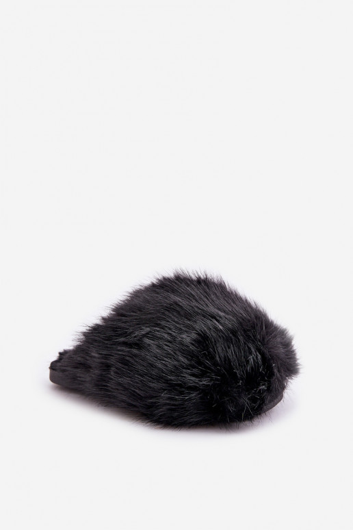 Women's Fur Slippers Black Wladisa